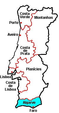 Portugal Algarve map