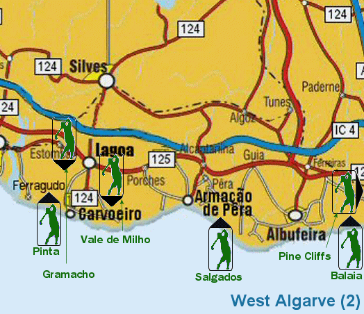 Algarve west 2 Golf map